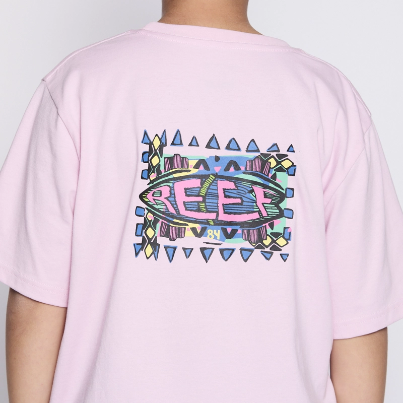 POLERA REEF KIDS PINK LOGO BACK - 4