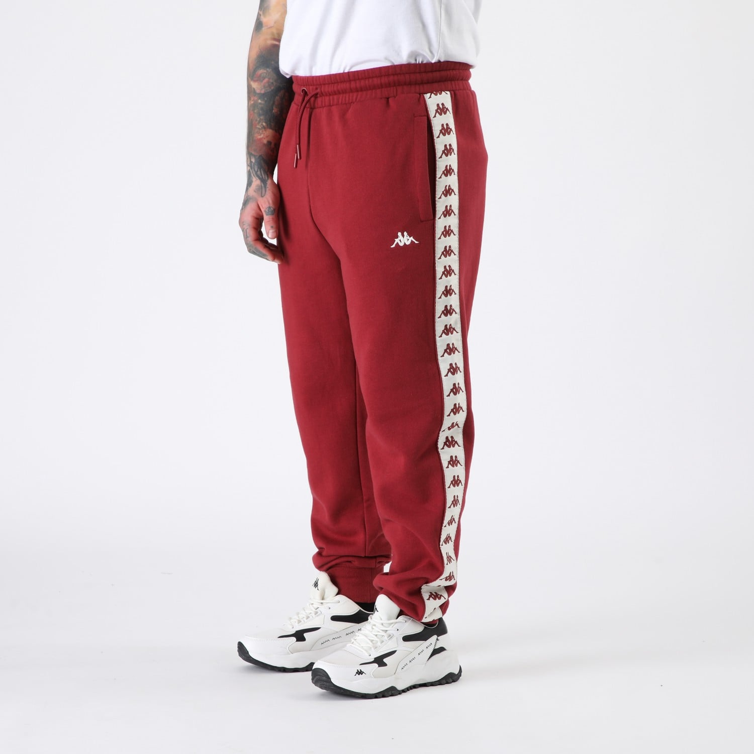 BUZO KAPPA MEN BANDA BURGUNDY WHITE - 1