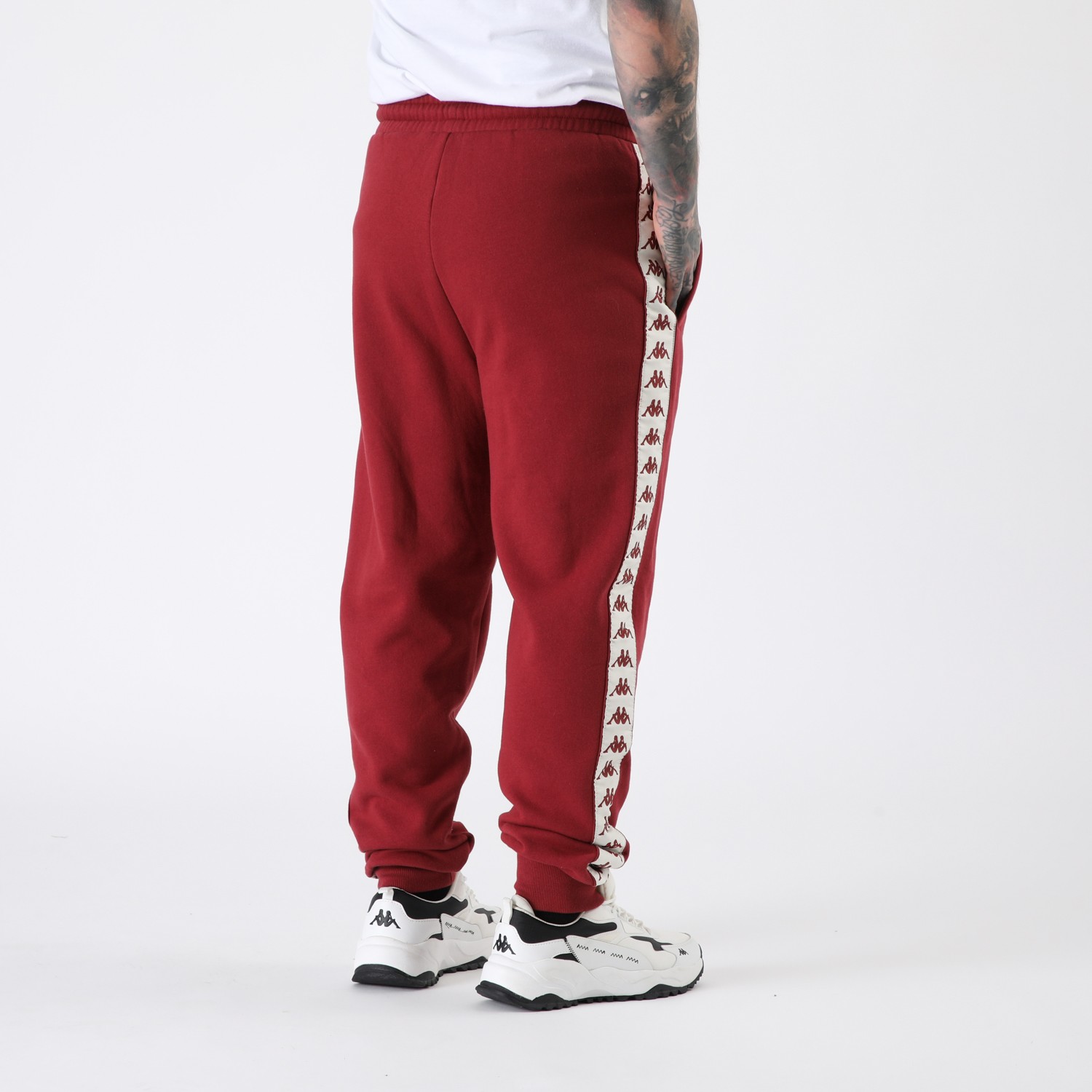BUZO KAPPA MEN BANDA BURGUNDY WHITE - 3