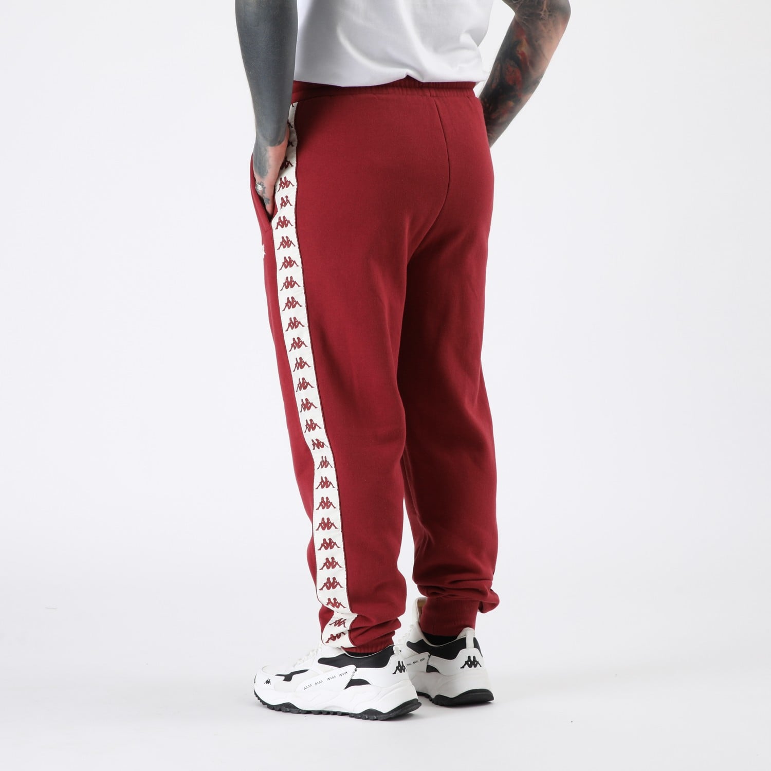 BUZO KAPPA MEN BANDA BURGUNDY WHITE - 4