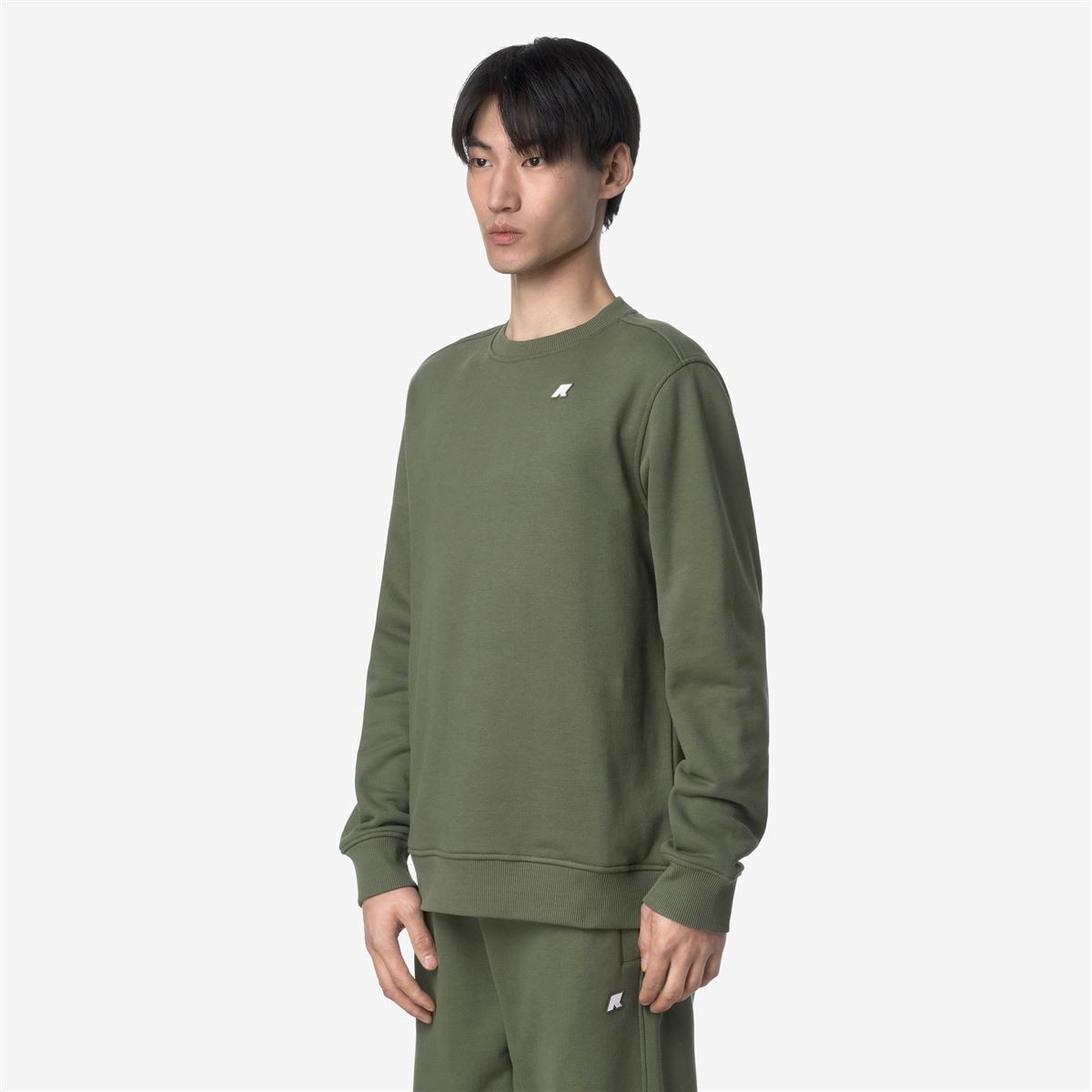 POLERON K-WAY MEN BAPTISTE FRENCH TERRY GREEN LICHEN - 2