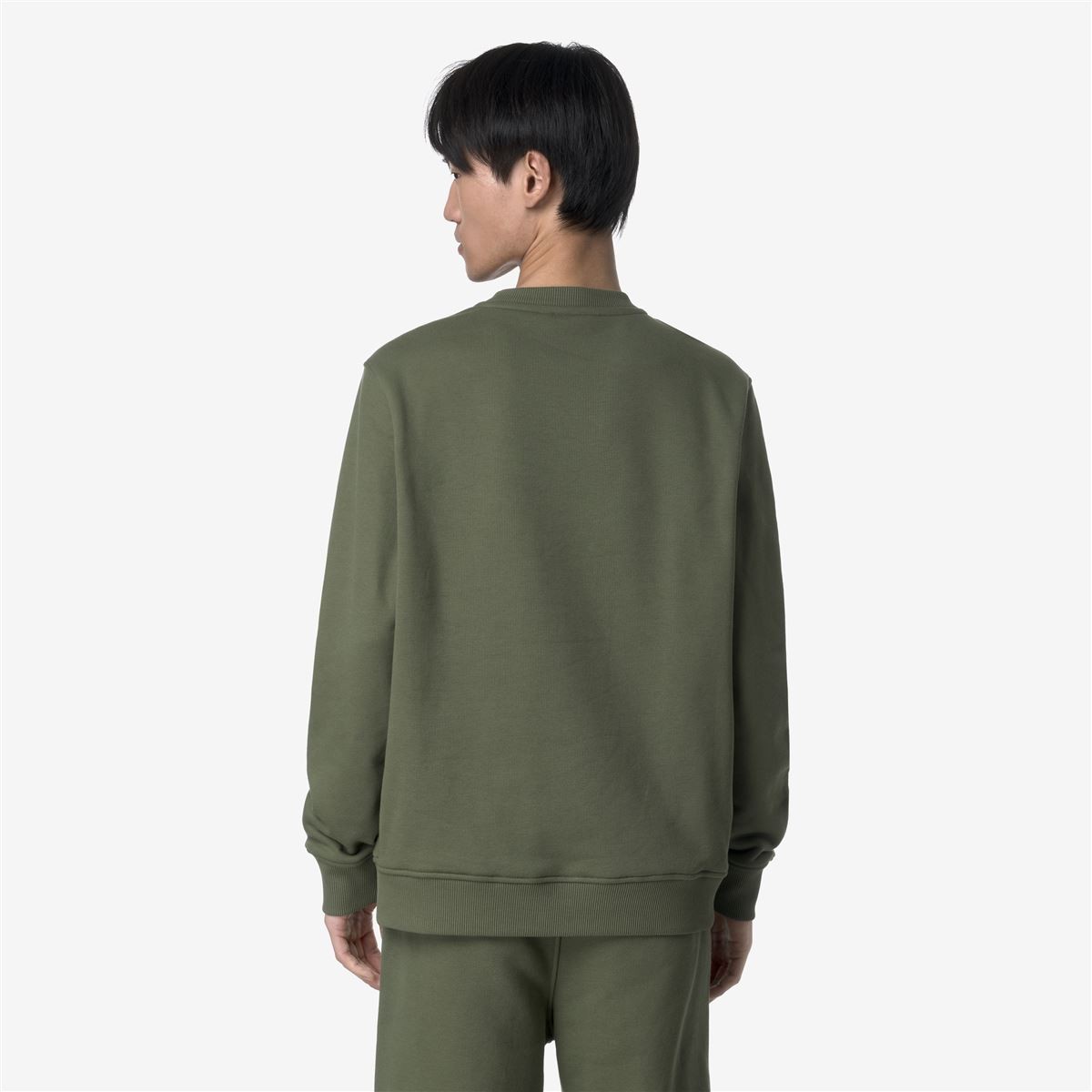 POLERON K-WAY MEN BAPTISTE FRENCH TERRY GREEN LICHEN - 3