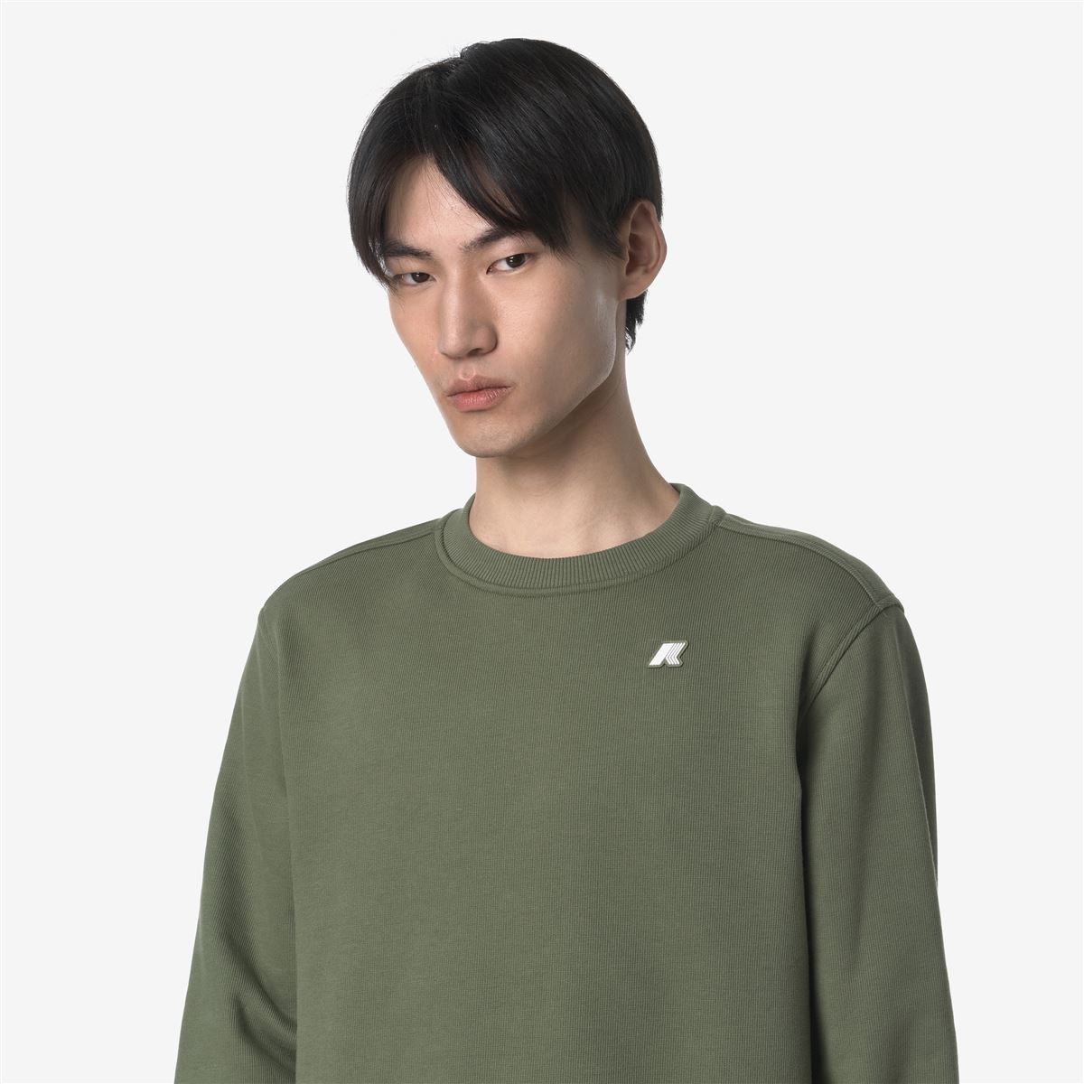 POLERON K-WAY MEN BAPTISTE FRENCH TERRY GREEN LICHEN - 4