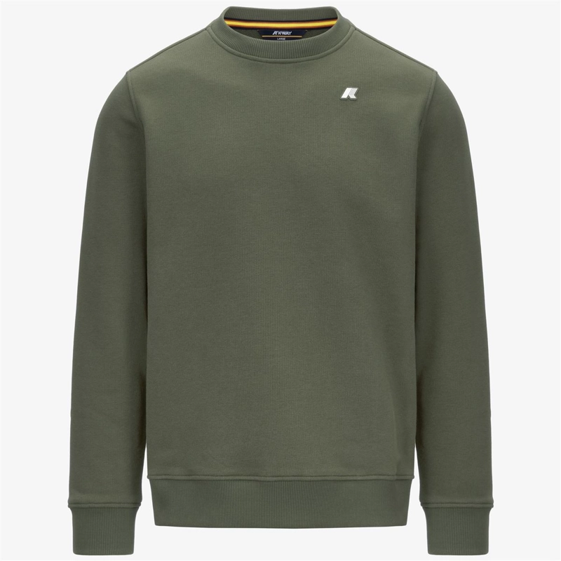 POLERON K-WAY MEN BAPTISTE FRENCH TERRY GREEN LICHEN - 5