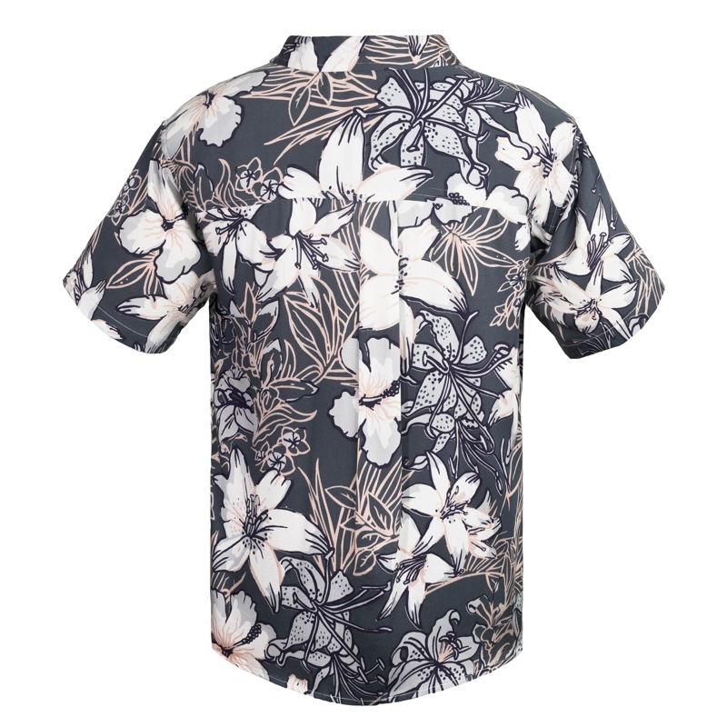 CAMISA NIÑO REEF FLORES BLANCAS GRIS OSCURO - 2