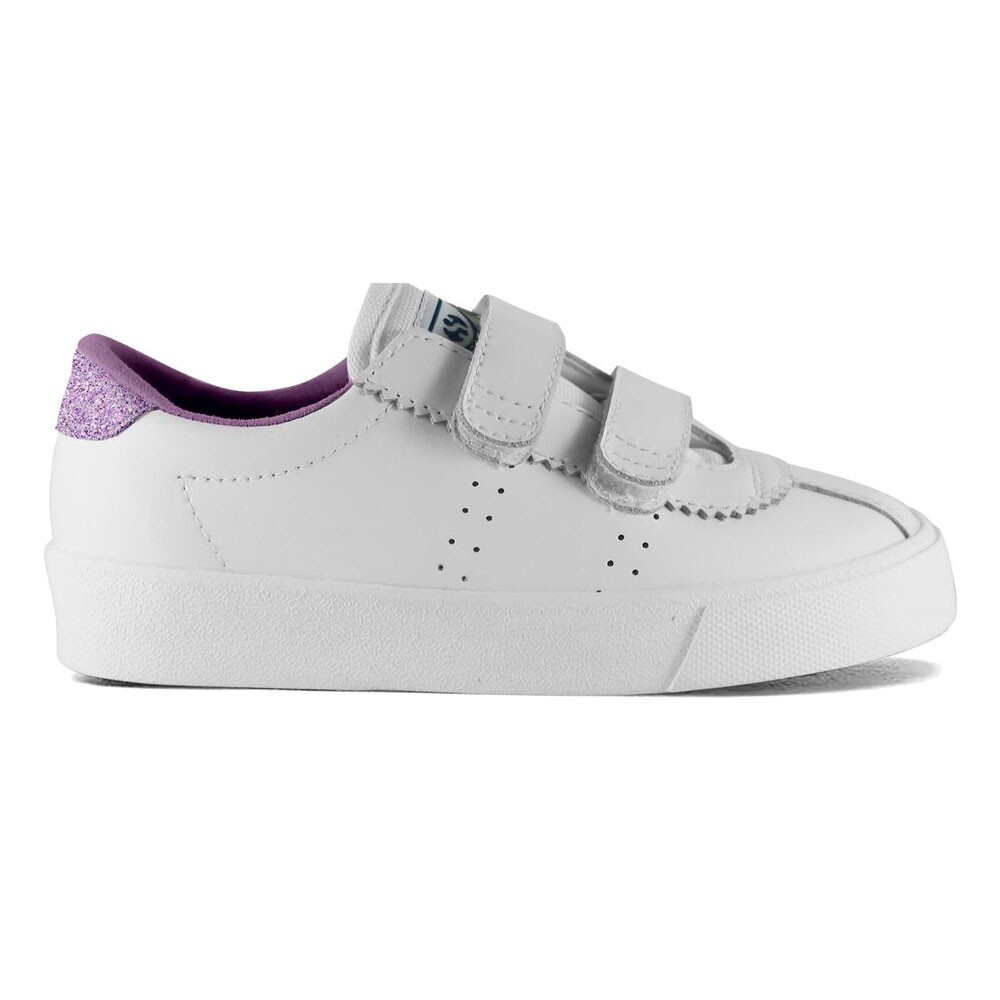 ZAPATILLA 2843 KIDS CLUB STRAPS GLITTER HEE WHITE SUPERGA - 1