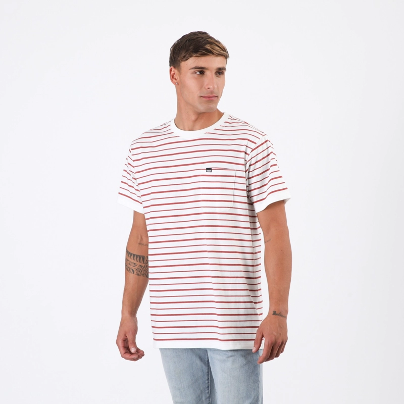 POLERA REEF MEN STRIPE WHITE RED - 2