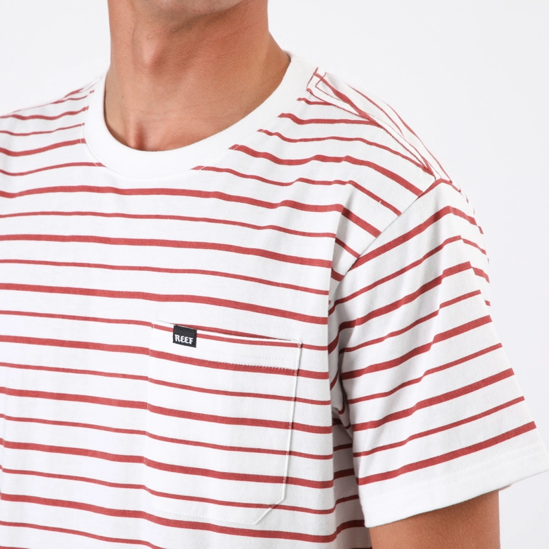 POLERA REEF MEN STRIPE WHITE RED - 4