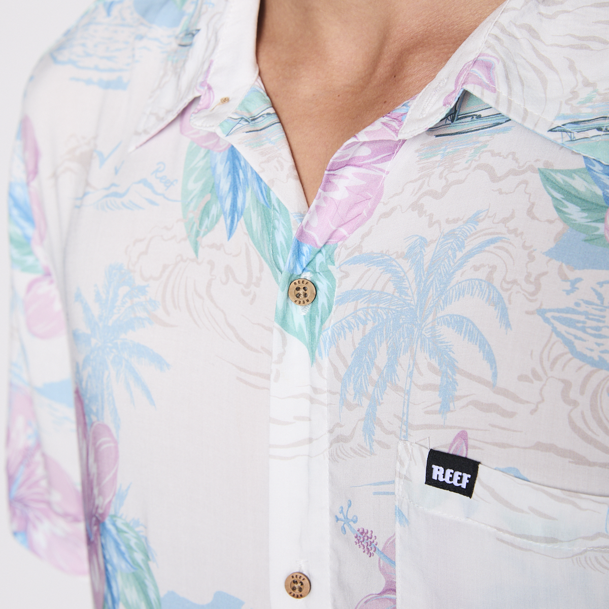 CAMISA REEF MEN FLOREADA BLANCA - 7