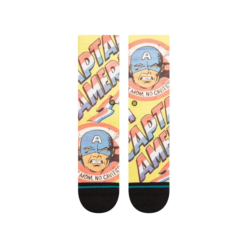 STANCE SOCK KIDS CAPTAIN AMERICA NO CAVITIES YELLOW - 2
