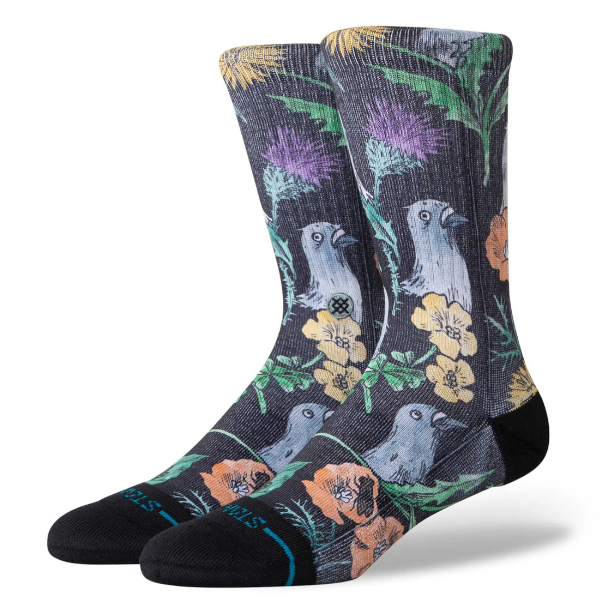 STANCE SOCK JUST FLOCKED BLACK - 1
