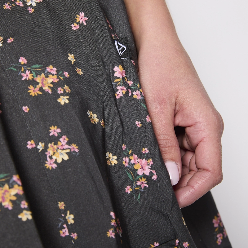 VESTIDO REEF WOMEN SOFT BLACK FLOWERS BUTTONS - 8