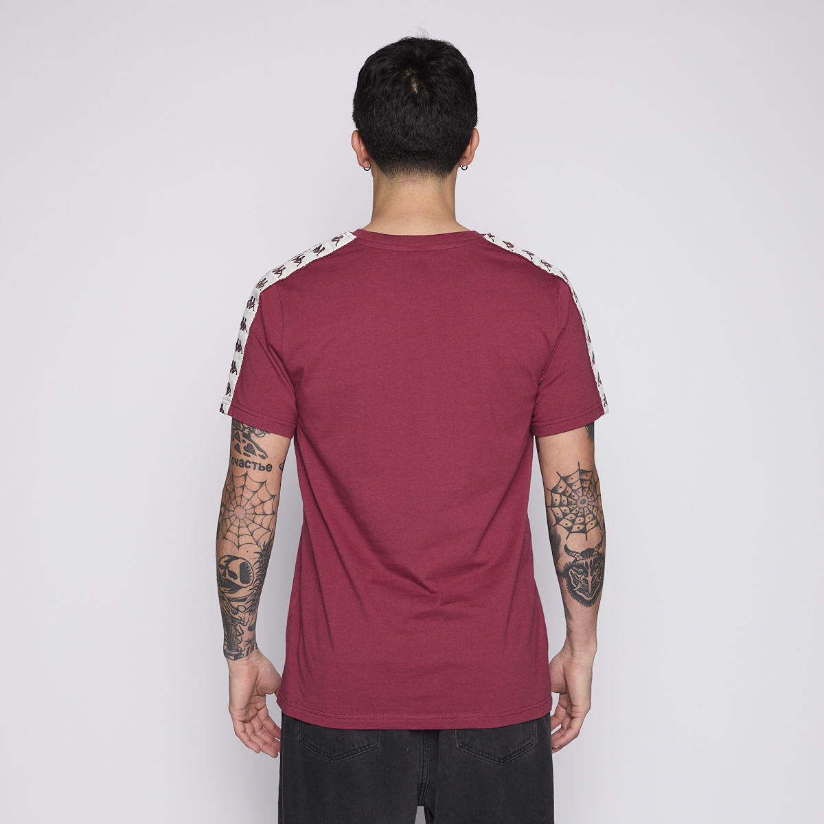 POLERA KAPPA MEN BANDA BURGUNDY LOGO FRONT WHITE - 3