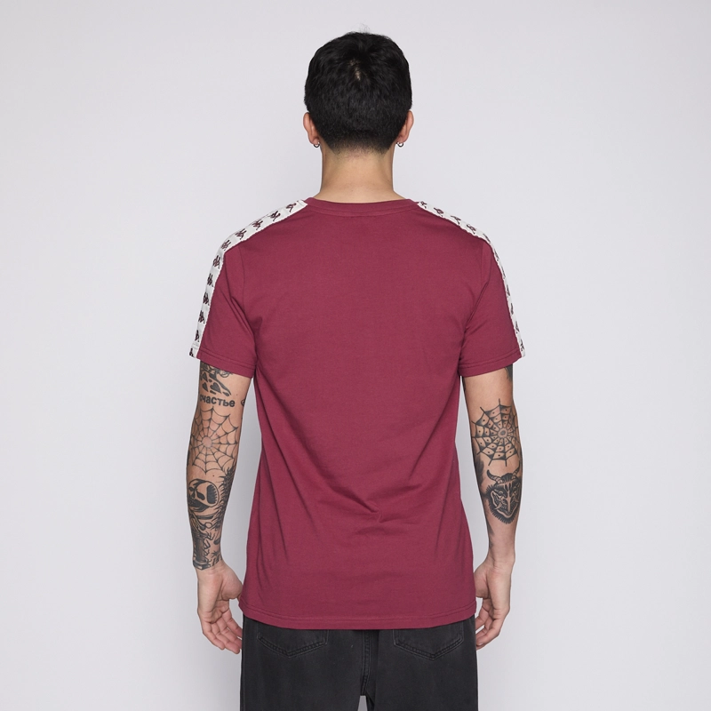POLERA KAPPA MEN BANDA BURGUNDY LOGO FRONT WHITE - 3