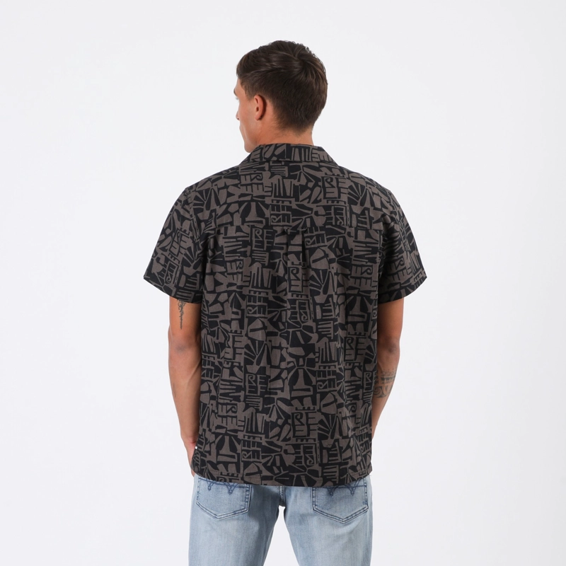 CAMISA REEF MEN NEGRO DISEÑOS GRIS - 2