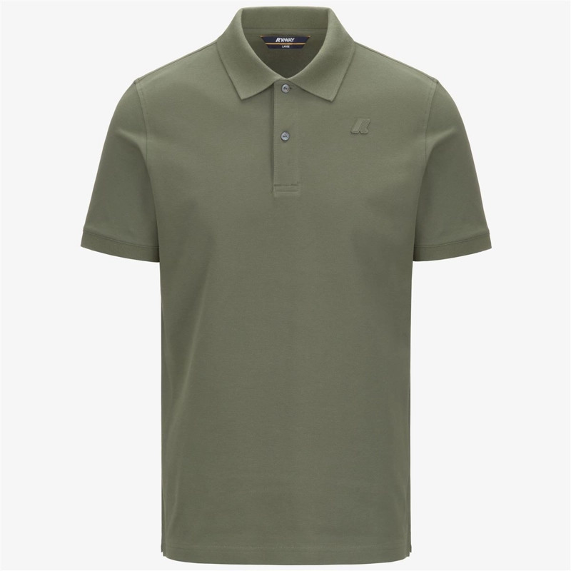 POLERA K-WAY MEN AMEDEE PIQUE GREEN LICHEN - 1
