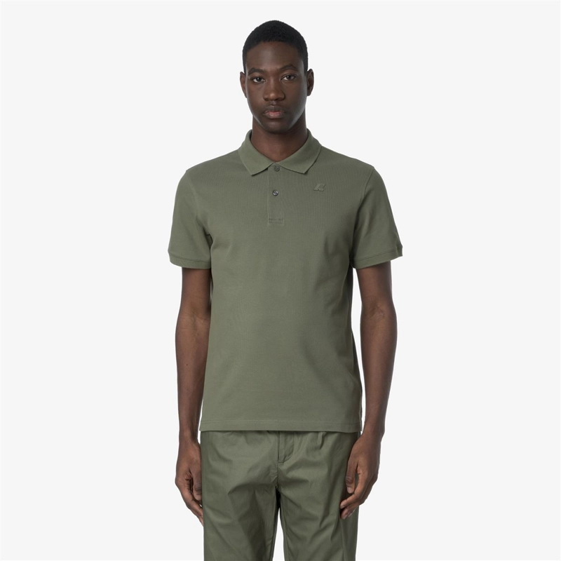POLERA K-WAY MEN AMEDEE PIQUE GREEN LICHEN - 2