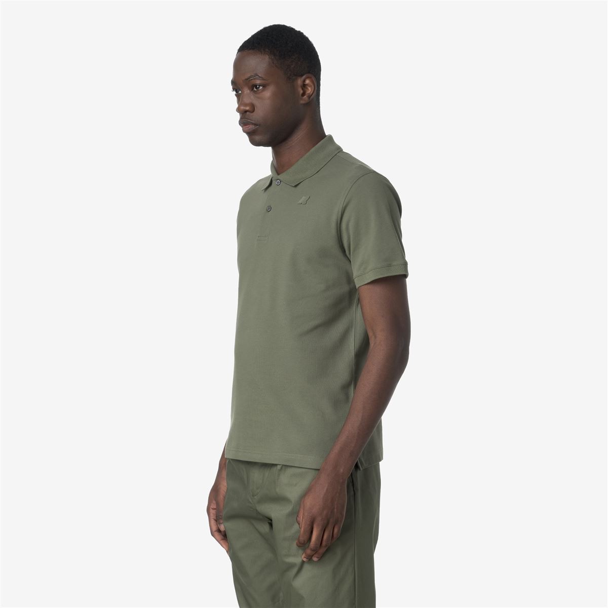 POLERA K-WAY MEN AMEDEE PIQUE GREEN LICHEN - 3