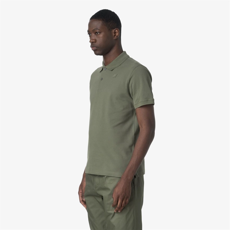 POLERA K-WAY MEN AMEDEE PIQUE GREEN LICHEN - 3