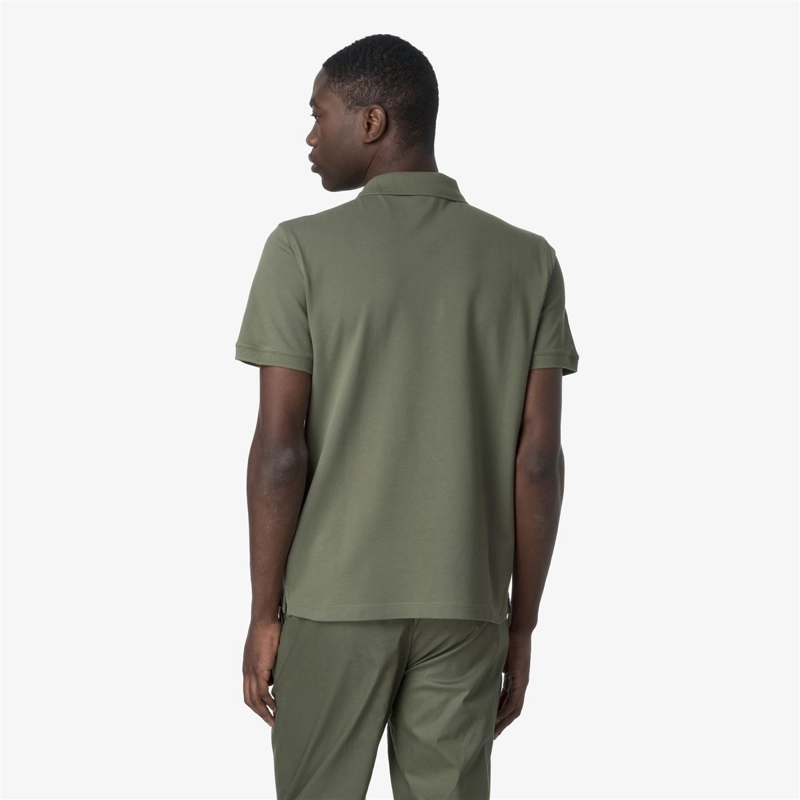 POLERA K-WAY MEN AMEDEE PIQUE GREEN LICHEN - 4