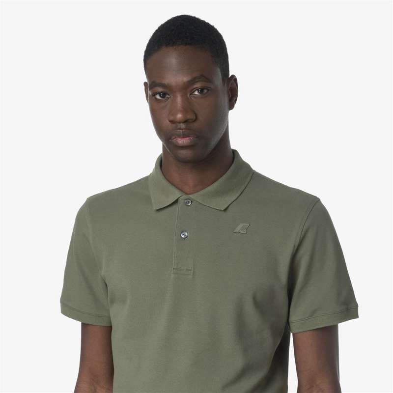 POLERA K-WAY MEN AMEDEE PIQUE GREEN LICHEN - 5