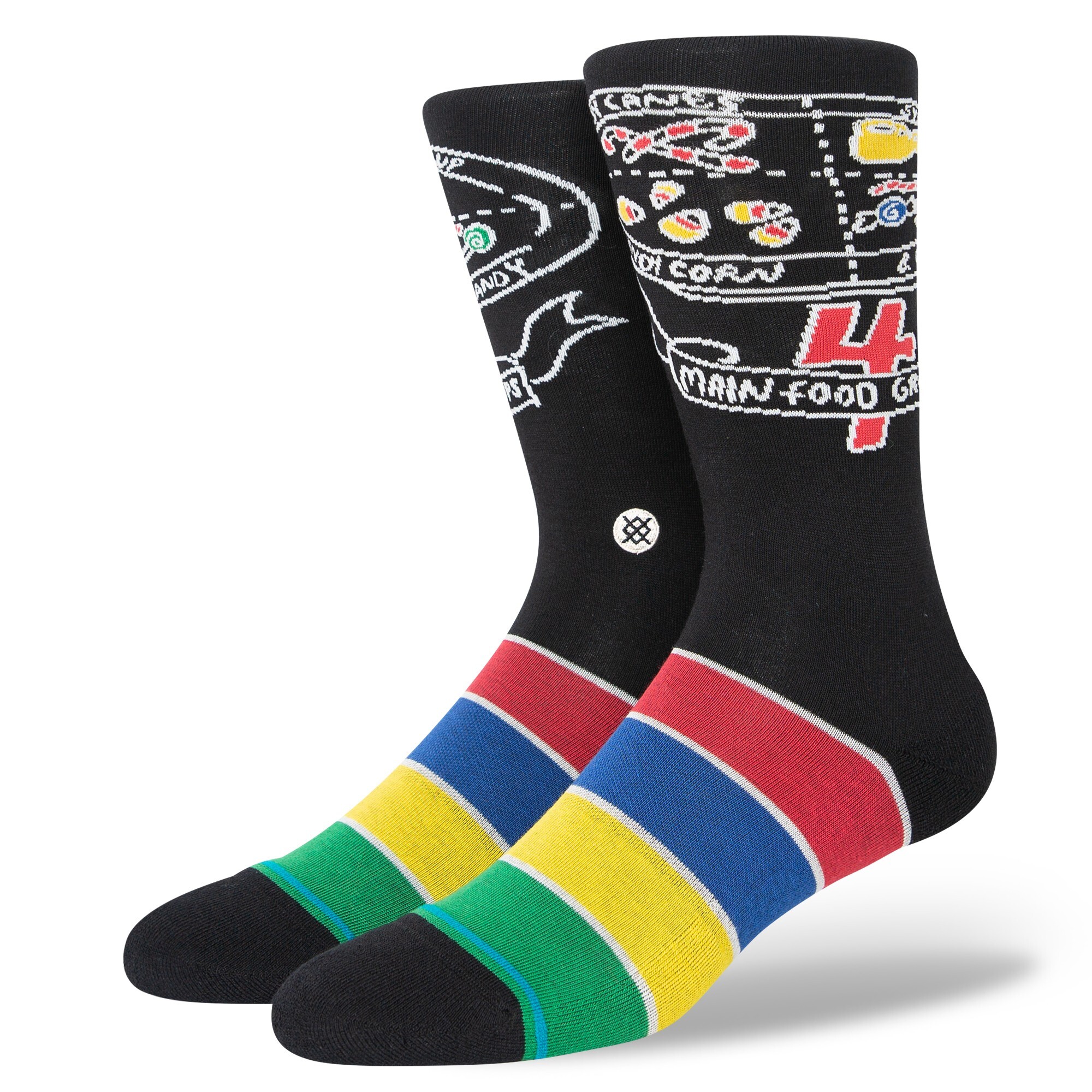 STANCE SOCK UNISEX FOOD GROUPS BLACK - 1