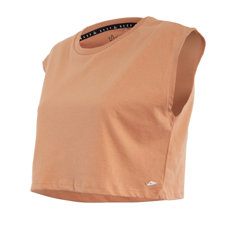 POLERA KIDS CROP TOP ORANGE PINK PALM CALIFORNIA - 2