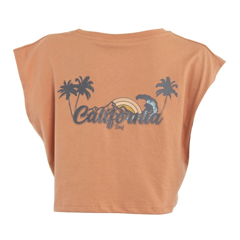POLERA KIDS CROP TOP ORANGE PINK PALM CALIFORNIA - 3