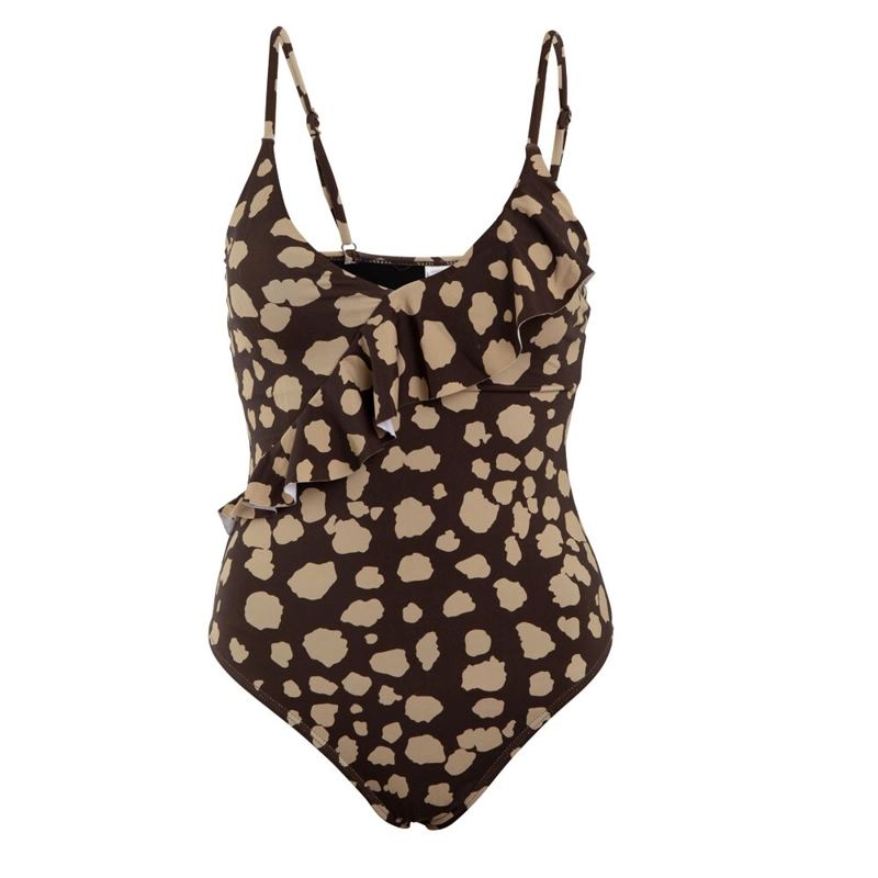 TRAJE DE BAÑO STRAP AJUSTABLE BROWN PRINT - 1