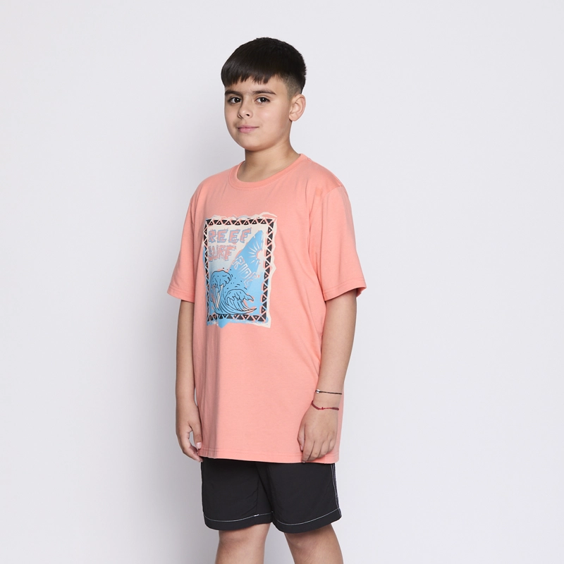 POLERA REEF KIDS ORANGE PRINT FRONT - 2