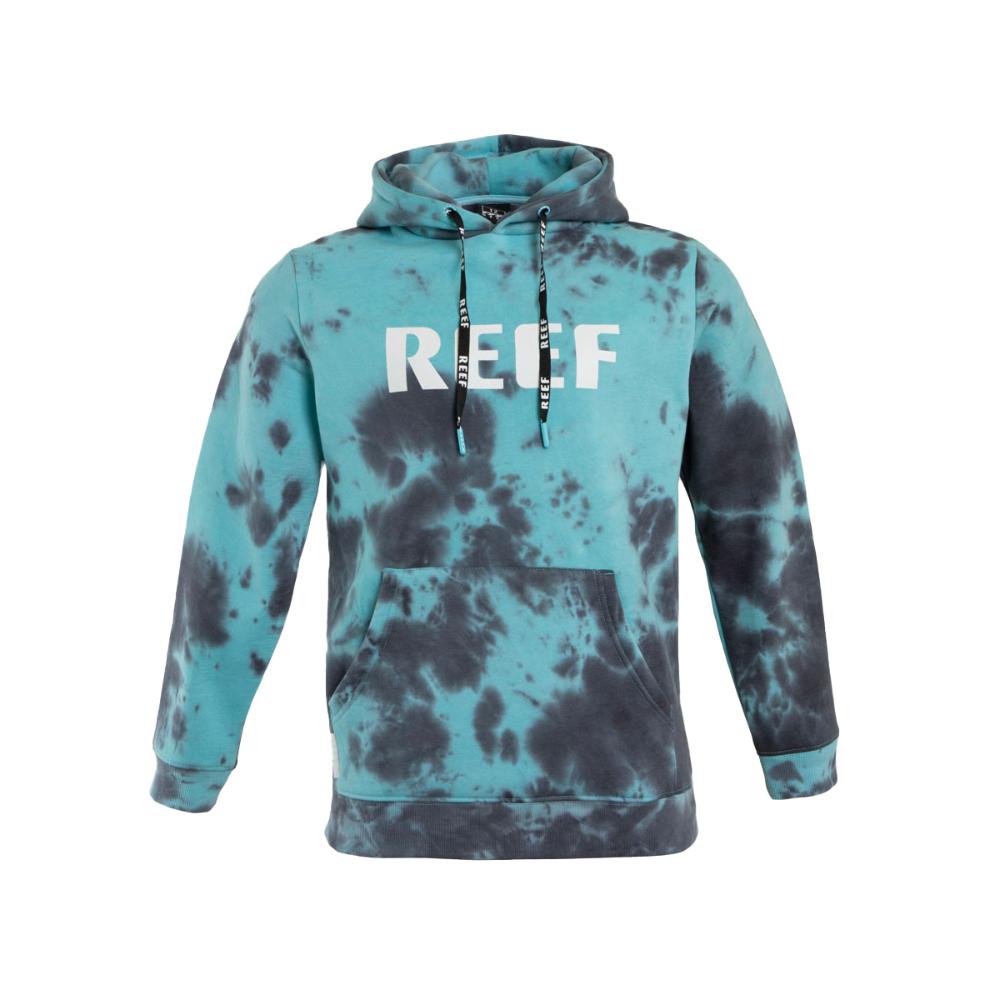 POLERON KIDS HOODIE TIE DYE AQUA BLACK - 1