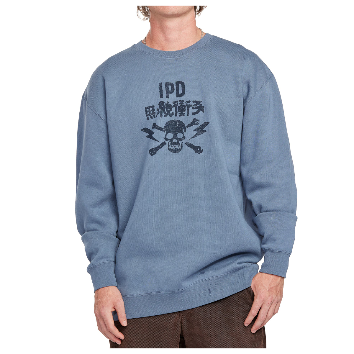 POLERON CREW NECK IPD STRUMMER SMOKE BLUE - 1