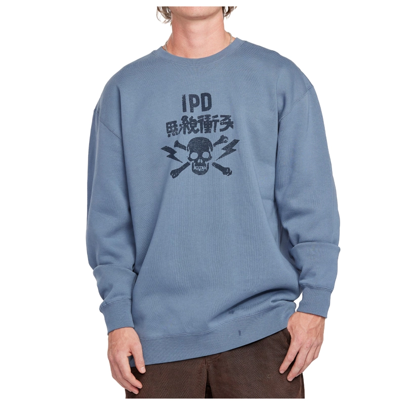 POLERON CREW NECK IPD STRUMMER SMOKE BLUE - 1