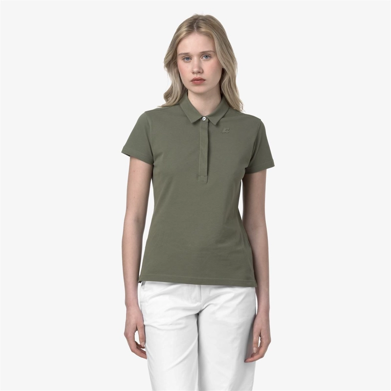 POLERA K-WAY WOMEN AMEDEA PIQUE GREEN LICHEN - 2