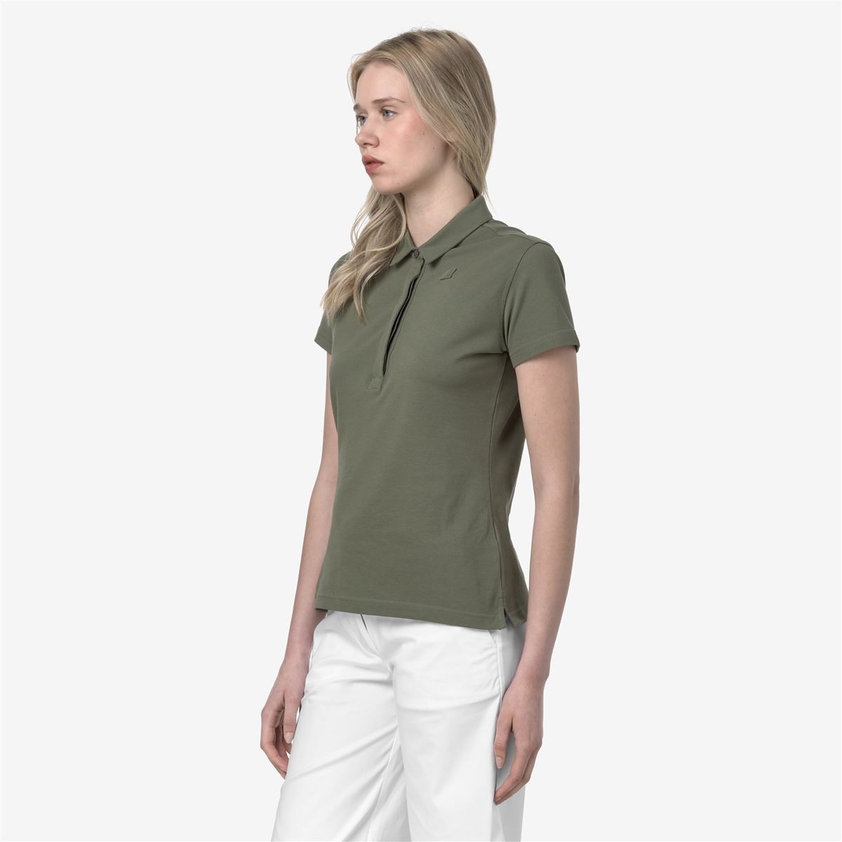 POLERA K-WAY WOMEN AMEDEA PIQUE GREEN LICHEN - 3