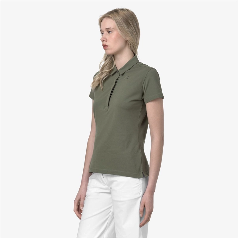 POLERA K-WAY WOMEN AMEDEA PIQUE GREEN LICHEN - 3