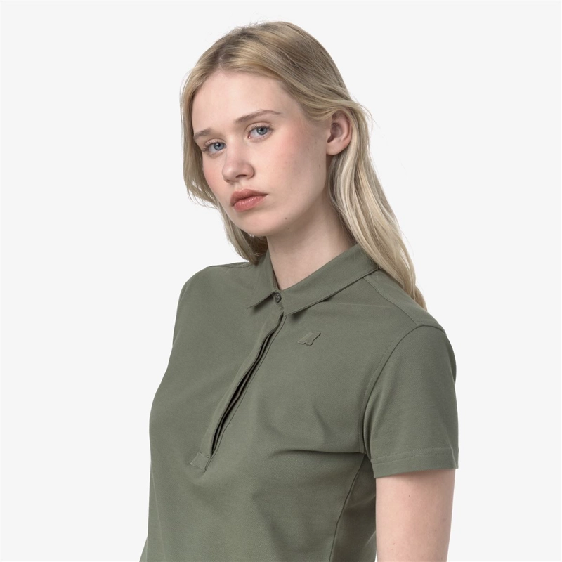 POLERA K-WAY WOMEN AMEDEA PIQUE GREEN LICHEN - 5
