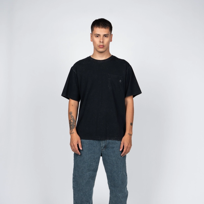 POLERA NIXON MEN POCKET WASHED BLACK - 1