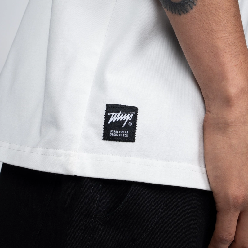 POLERA WHATUP CLASSIC TINY ICON WHITE BLACK - 4