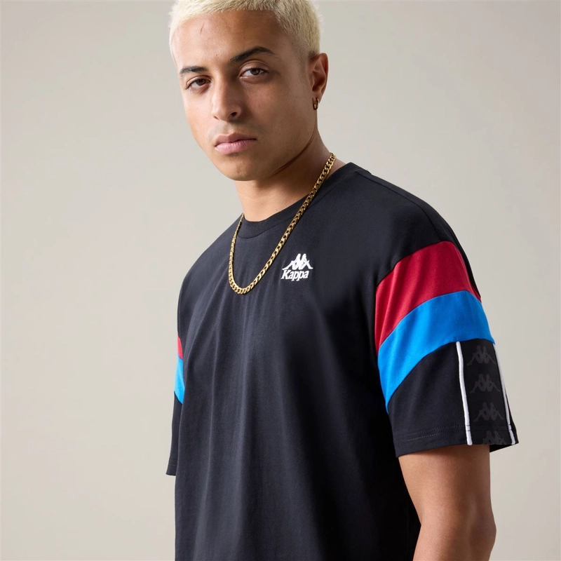 POLERA KAPPA 222 BANDA OTTO BLACK RED RACING BLUE - 1