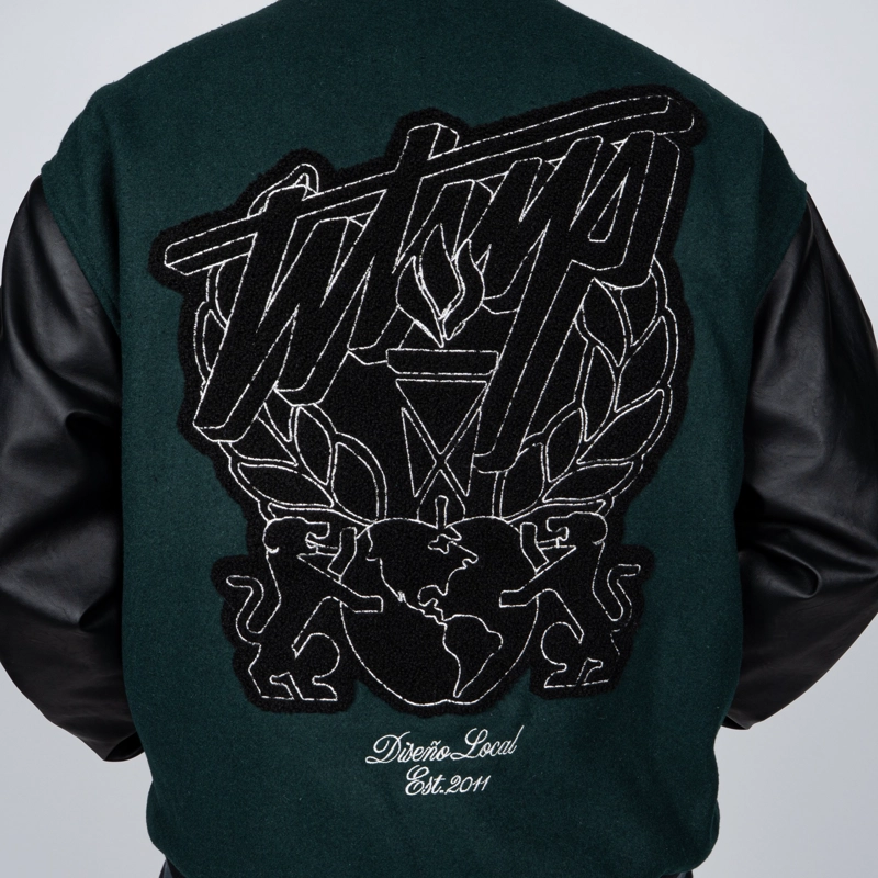 CHAQUETA WHATUP VARSITY GREEN BLACK - 3