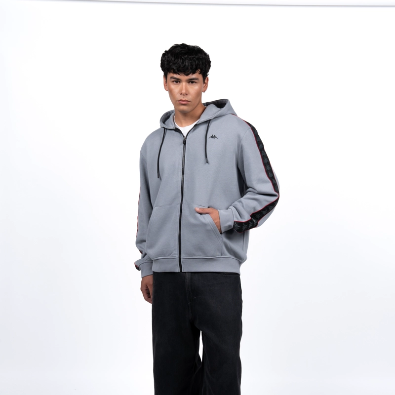 POLERON KAPPA FULL ZIPPER GREY BANDA BLACK - 1