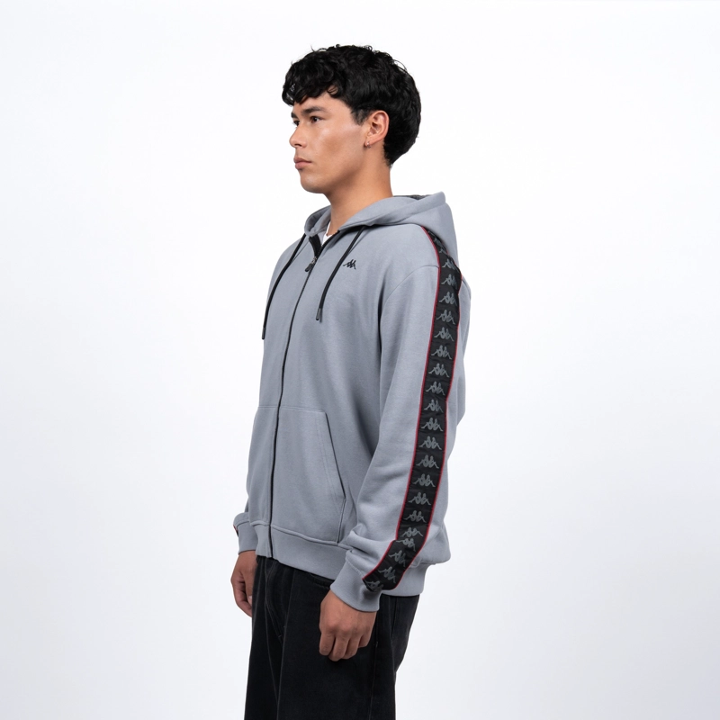 POLERON KAPPA FULL ZIPPER GREY BANDA BLACK - 3
