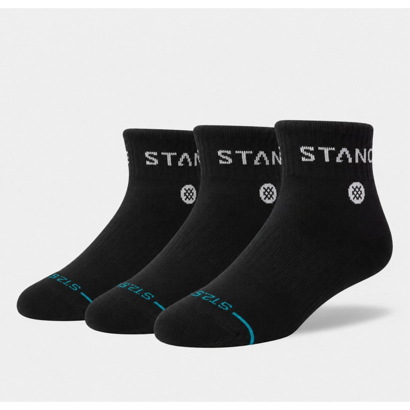 STANCE SOCKS ORIGIN 3 PACK QUARTER BLACK - 1