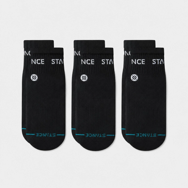 STANCE SOCKS ORIGIN 3 PACK QUARTER BLACK - 2