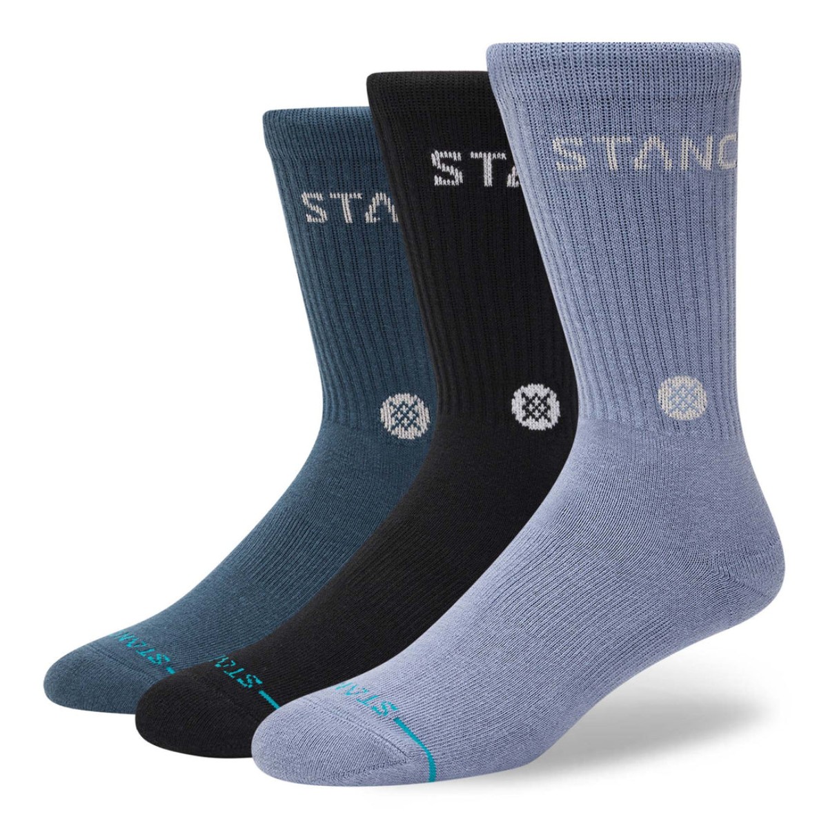 STANCE SOCKS ORIGIN 3 PACK CREW INDIGO - 1