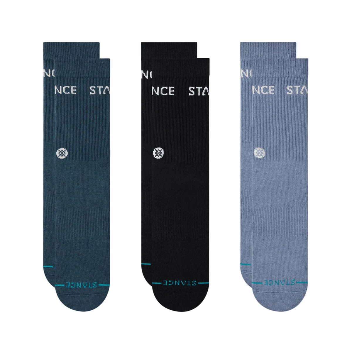 STANCE SOCKS ORIGIN 3 PACK CREW INDIGO - 2
