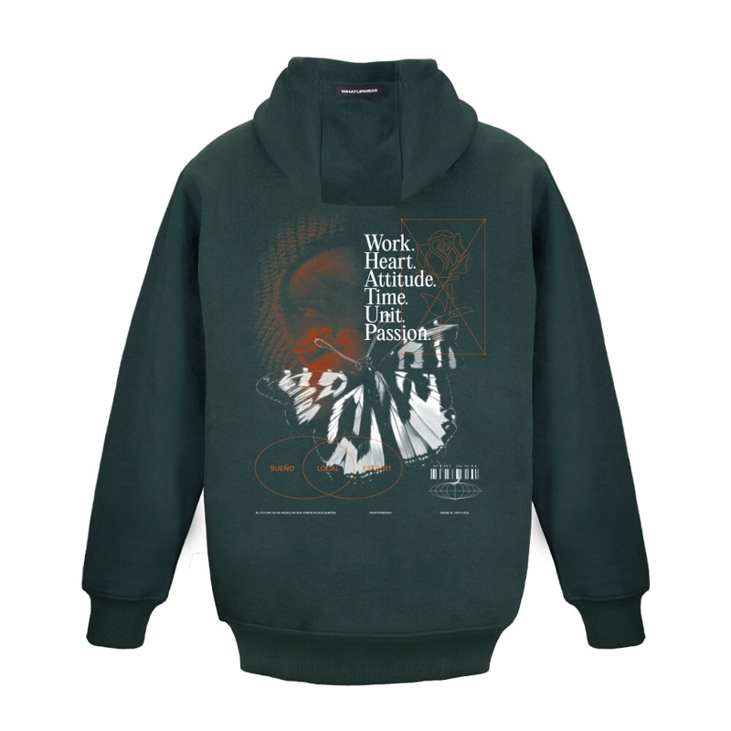 POLERON WHATUP HOMBRE HOODIE BUTTERFLY GREEN - 2