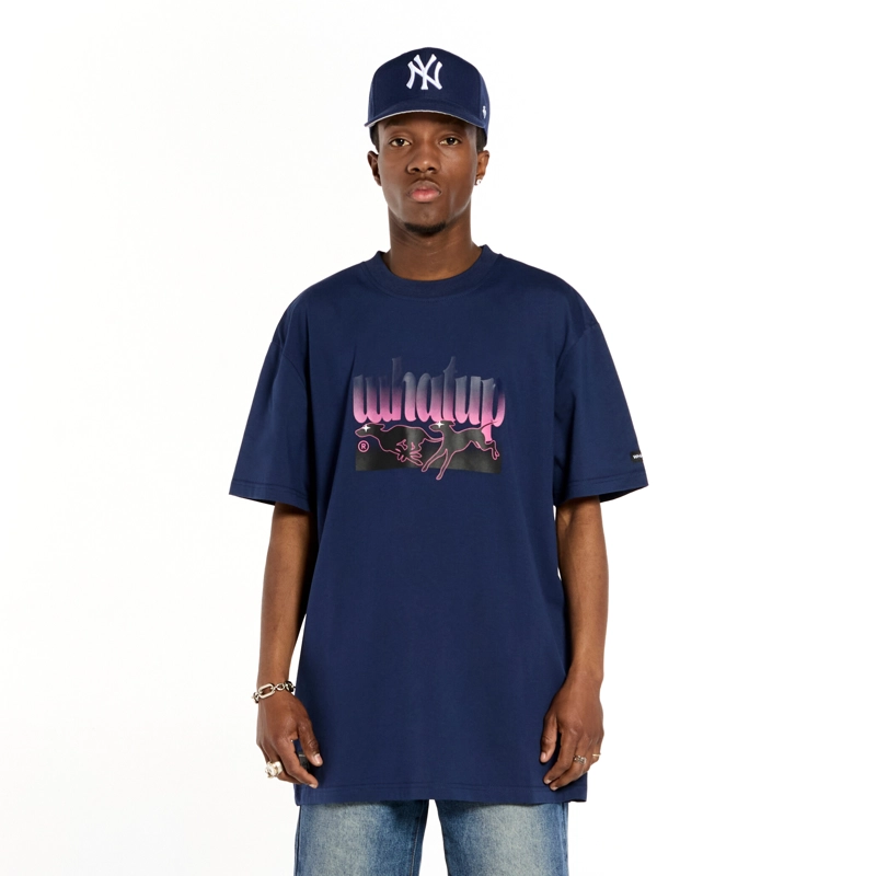 POLERA WHATUP BLUE LOGO PINK - 1