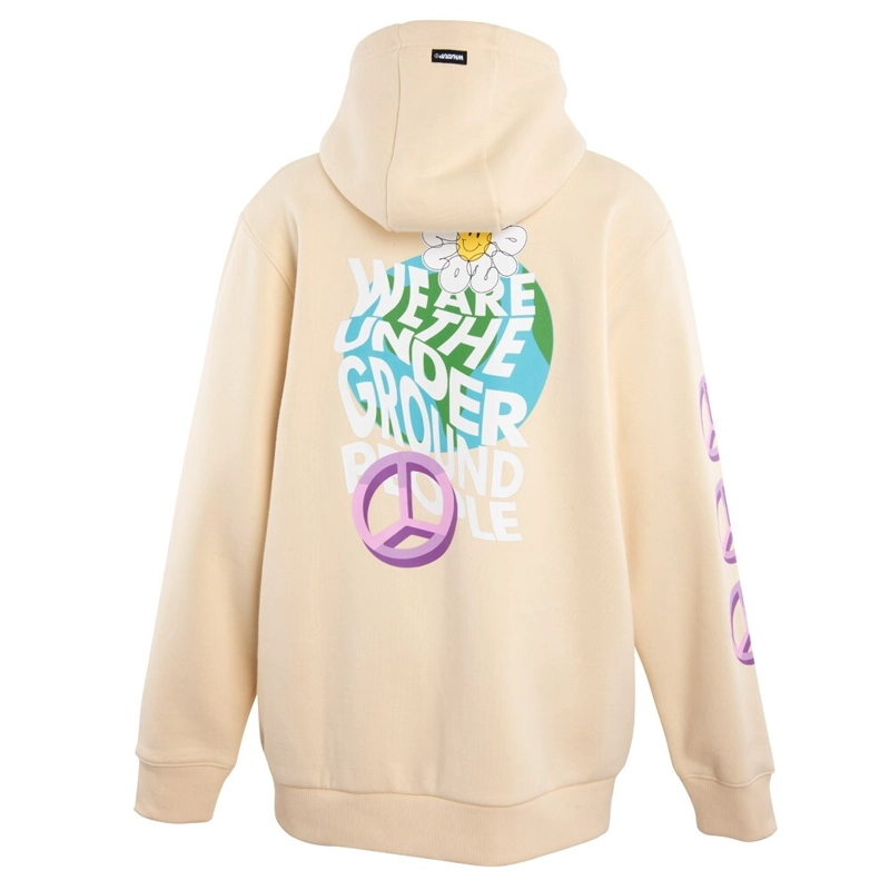 POLERON WHATUP FULL ZIPPER PEACE AND LOVE BEIGE - 2